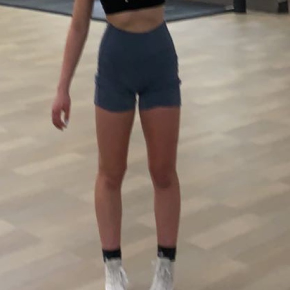 blue workout shorts